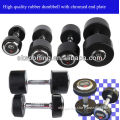 Factory price for rubber dumbell with chormed end plate                        
                                                Quality Choice